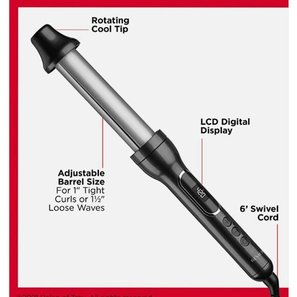 Revlon 2-in-1 Adjustable Mix Curling Wand 1” to 1 1/2 ” Curls Waves New - Picture 5 of 7